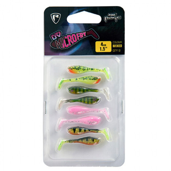 Fox Rage Ultra UV Micro Fry Mixed Colour 4cm 8 Stück Gummifische