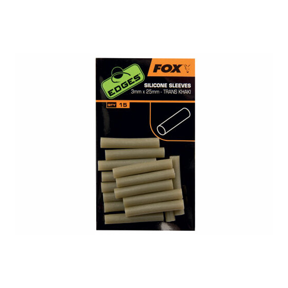 Fox Edges Silicone Sleeves 3mm x 25mm - Trans Khaki