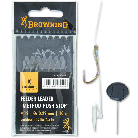 Browning #14 Feeder Leader Method Push Stop bronze 10lbs / 4,5kg Vorfach: 10cm