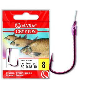 Quantum #8 Crypton Brassen Vorfachhaken rot Vorfach: 80cm...