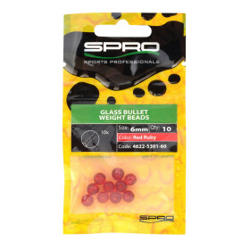 SPRO Glass Bullet Weight Beads Red Ruby