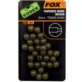 Fox Edges Tapared Bore Beads 6mm Trans Khaki