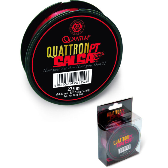 Quantum Ø 0,18mm Quattron Salsa 275m 2,80kg transparent rot