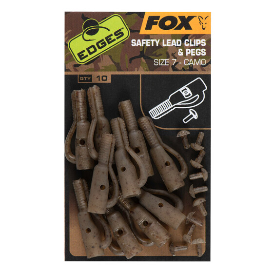 Fox Edges Camo Safety Lead Clip & Pegs Gr. 7