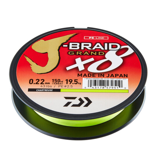 Daiwa J-Braid Grand X8 Chartreuse 2700m 0,13mm 8,5kg