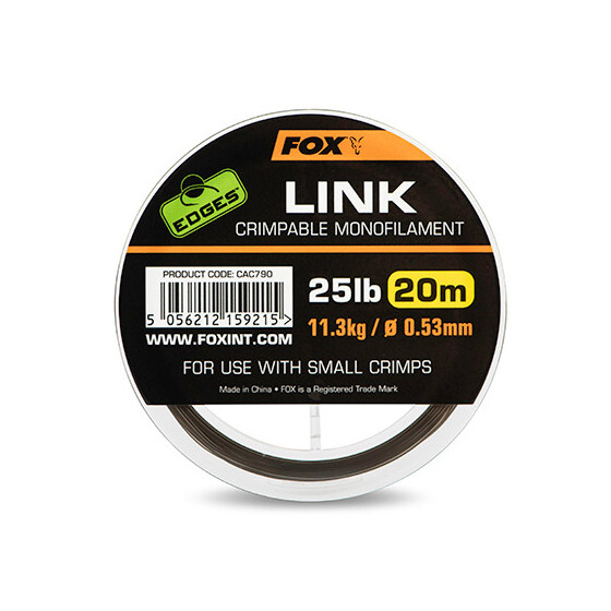 Fox Edges Link Trans Khaki Mono 20m 25lb/0.53mm