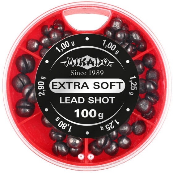 Mikado Schrotblei-Sortiment 100g Sortierung 2x1,00/2x1,25/1,80/2,90g