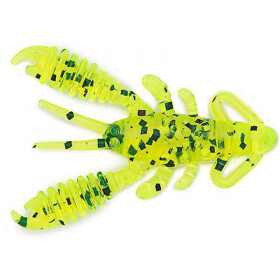 Reins 1.5" Ring Craw Micro Chartreuse Pepper Gummikrebs