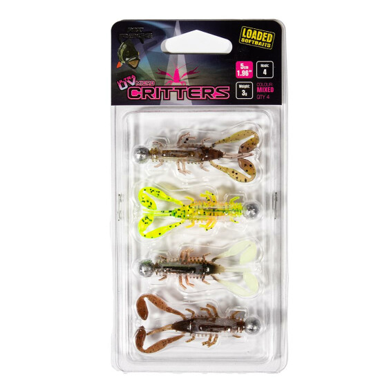Fox Rage Critters Mixed Ultra UV Colours LOADED 5cm